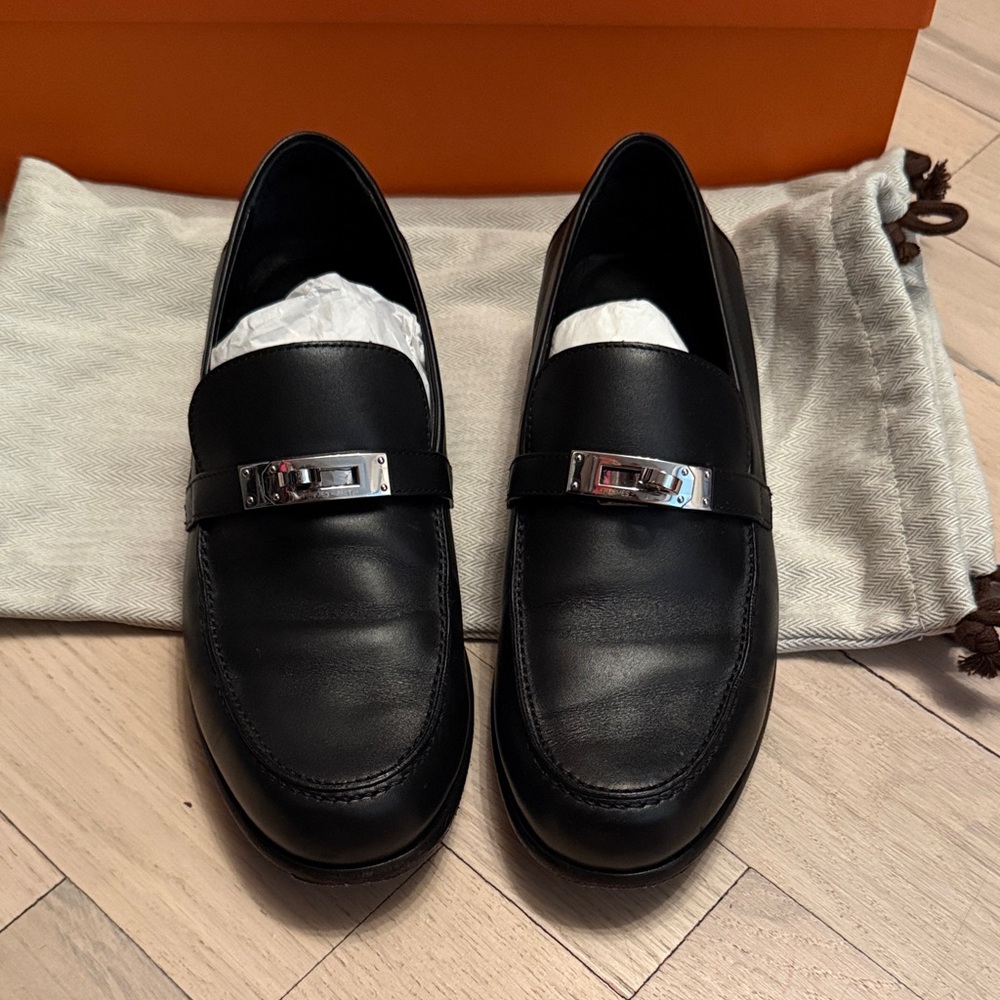 Hermes Black Destin Loafers